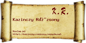 Kazinczy Rázsony névjegykártya